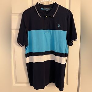 Blue/White Short Sleeve Polo Shirt